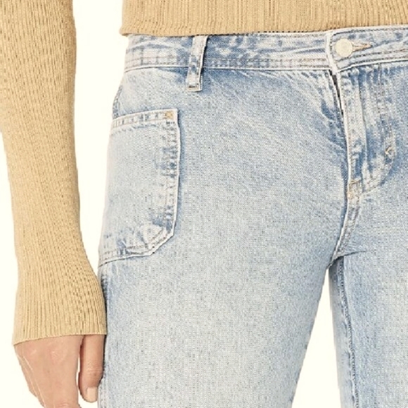 Free People We The Free Izzy Flare Raw Distressed Hem Jeans, Blue Trance, Sz 32 - Picture 3 of 16